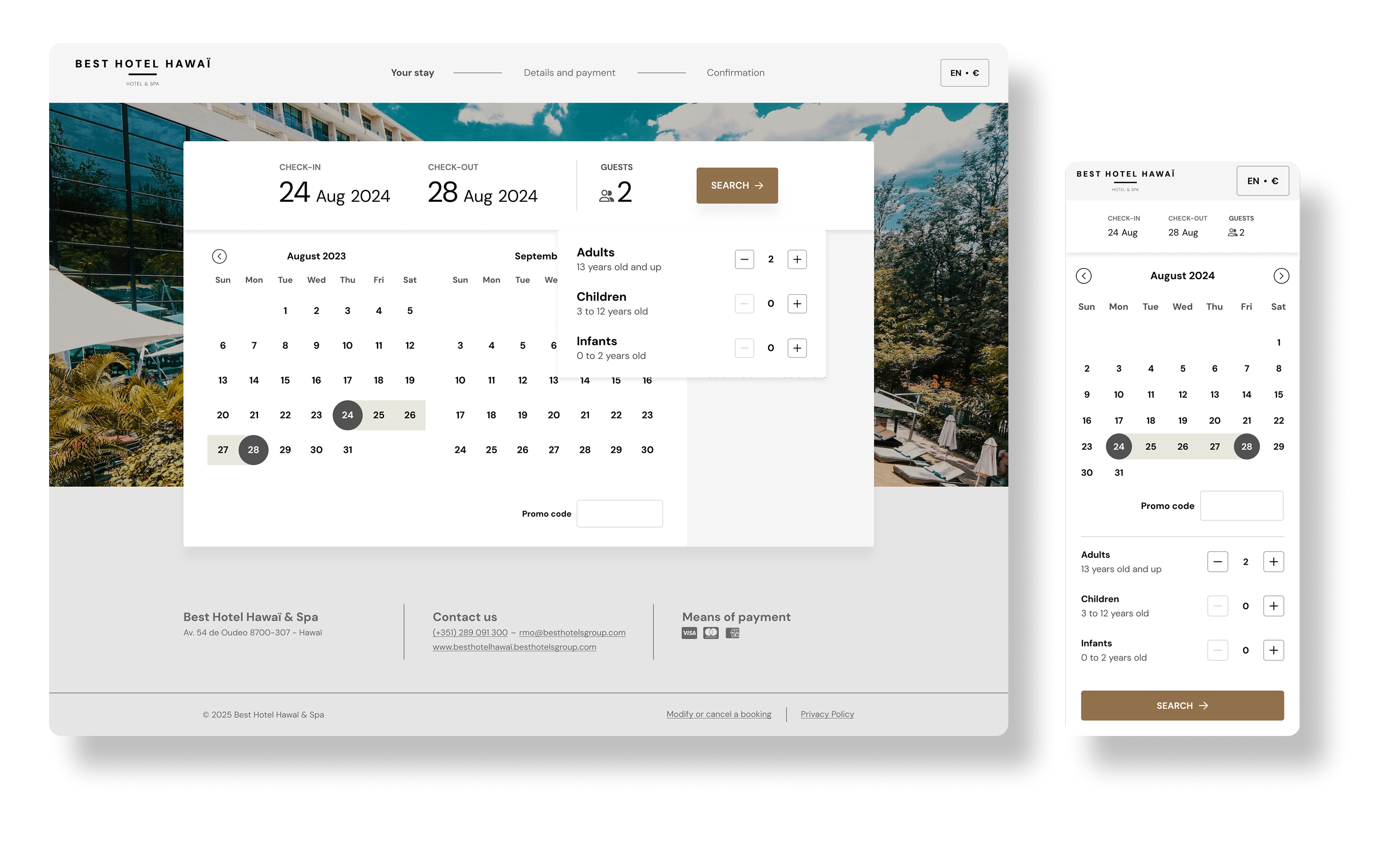 Date Selection — sélection des dates